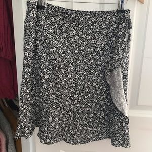 Black and White floral skirt